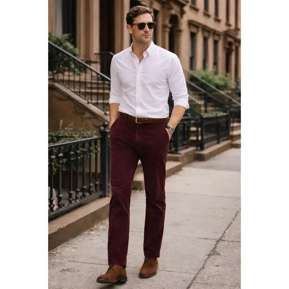Todd Snyder Men's Burgundy Corduroy Pants Men’s 36x30 Sutton Fit Italy Fabric